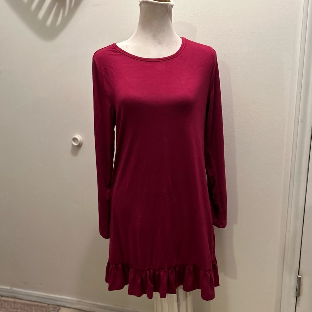 Tee for the soul NWT Crochet boho tunic dress Large  ruffled Annabelle D1